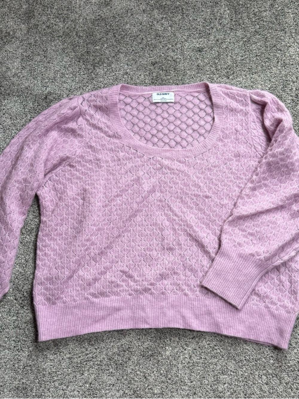 Old Navy Lilac Openwork Scoop-Neck Sweater - Picture 2 of 4